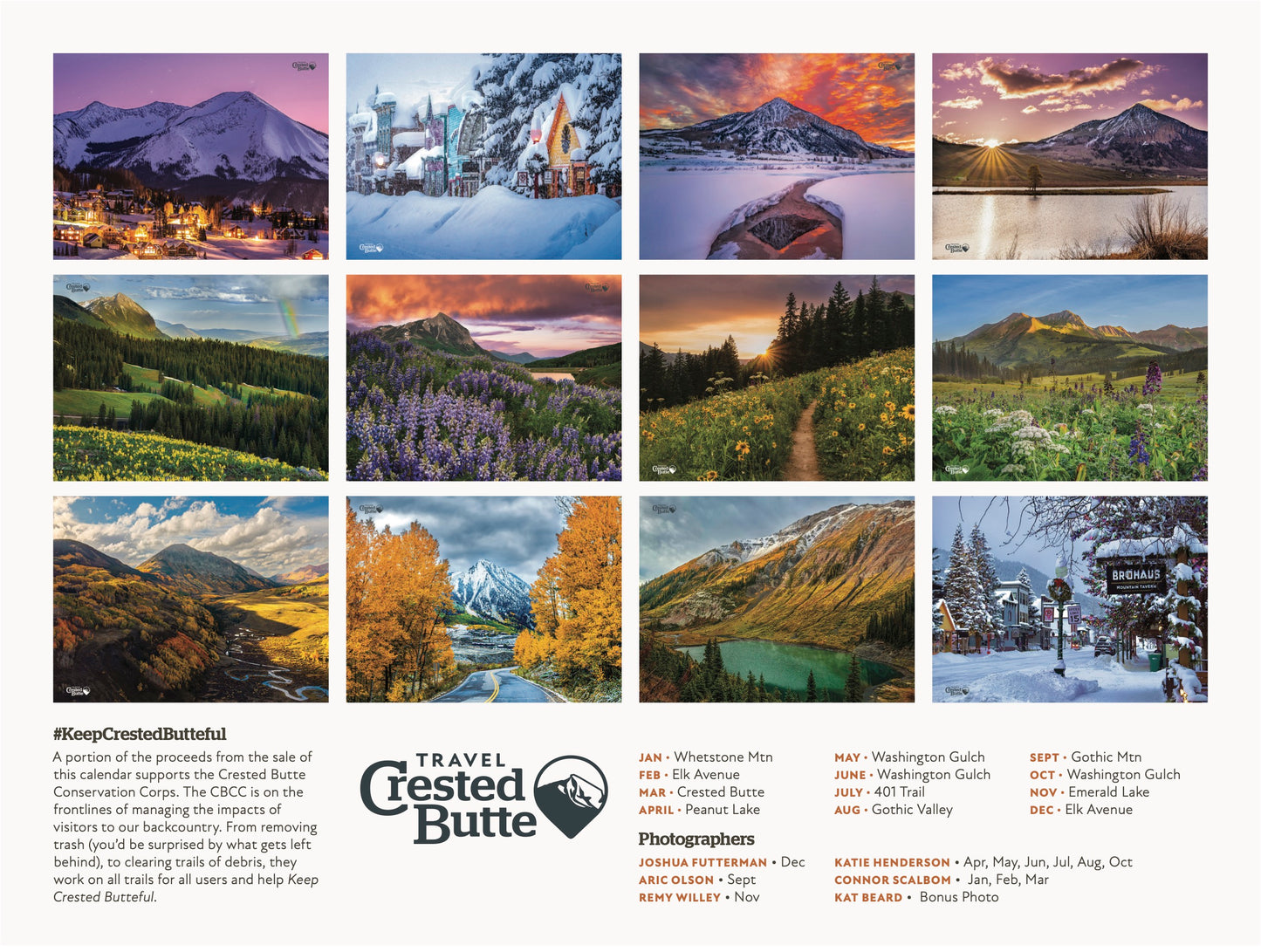 2026 Travel Crested Butte Calendar